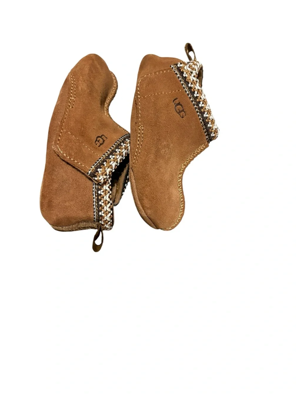 UGG Baby Tasman Slippers Chestnut Suede Shearling Size 4/5 Infant